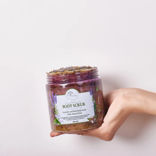 Almuhra Body scrub with lavender, basil and almond peels, 500 ml - almuhra - Image 2