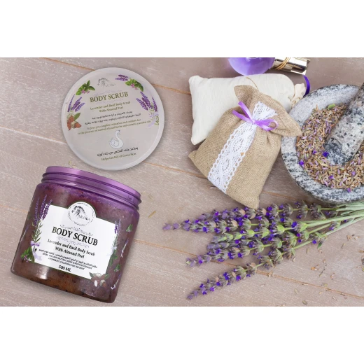 Almuhra Body scrub with lavender, basil and almond peels, 500 ml - almuhra - Image 5