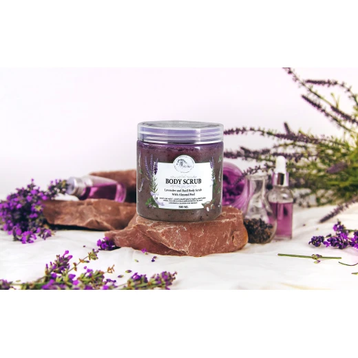 Almuhra Body scrub with lavender, basil and almond peels, 500 ml - almuhra - Image 6