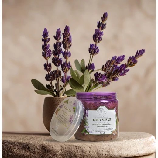 Almuhra Body scrub with lavender, basil and almond peels, 500 ml - almuhra - Image 8