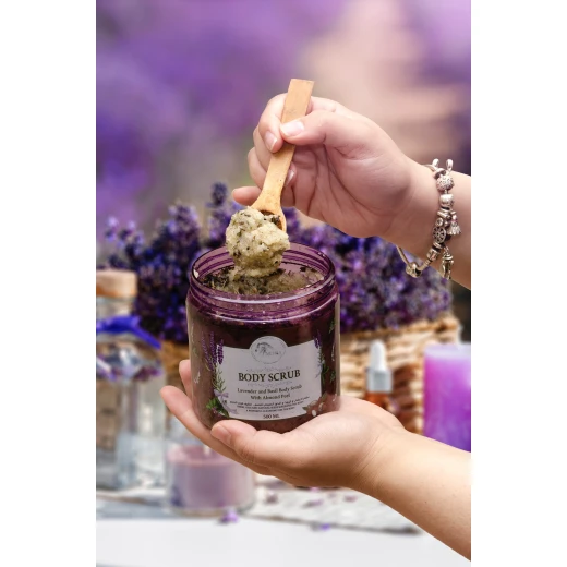 Almuhra Body scrub with lavender, basil and almond peels, 500 ml - almuhra - Image 11