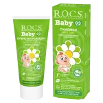 ROCS Baby Toothpaste Chamomile 45g (Ages 0–3), Fluoride-Free Formula for Gentle Gum & Enamel Care | Safe Daily Protection with Soothing Chamomile Flavor - R.O.C.S