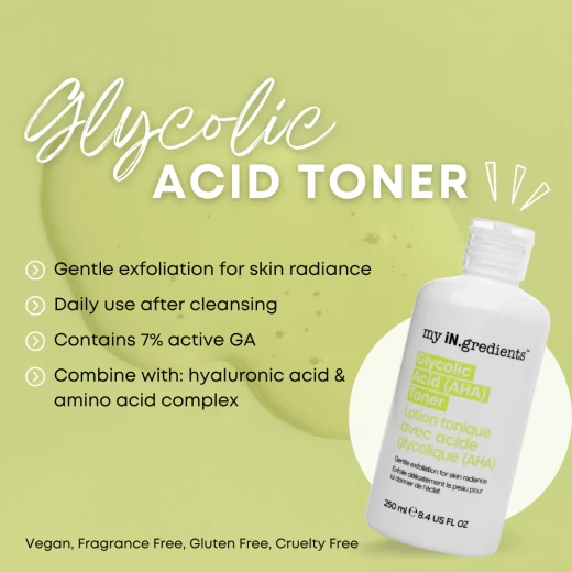 My Ingredients Glycolic Acid (AHA) Toner 250ml - My Ingredients - Image 5