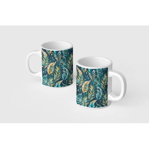 benosh crafts,ceramic mug,peacock print,blue,green,yellow,12oz,1 piece benosh crafts,ceramic mug,peacock print,blue,green,yellow,12oz,1 piece