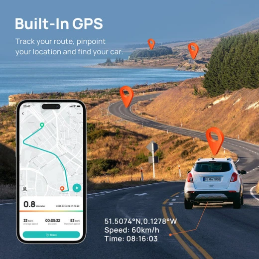 70mai A810 4K HDR Dual Dashcam Camera, Wifi, GPS, G-Sensor, App Playback & Share - 70mai - Image 5