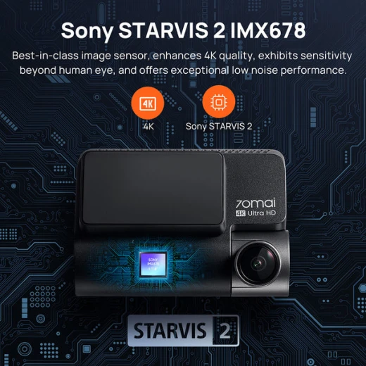 70mai A810 4K HDR Dual Dashcam Camera, Wifi, GPS, G-Sensor, App Playback & Share - 70mai - Image 8