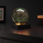 مصباح ليلي LED من الألياف الضوئية من Red5 باللون الأسود، الارتفاع الإجمالي 15 سم × القطر 12 سم - ريد5