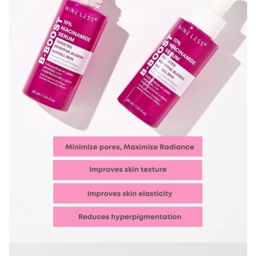 Nineless B-Boost 10% Niacinamide Serum 30ml, Brightening, Pore-Refining, and Hydrating Formula with Vitamin C & Peptides - NINE LESS - Image 5