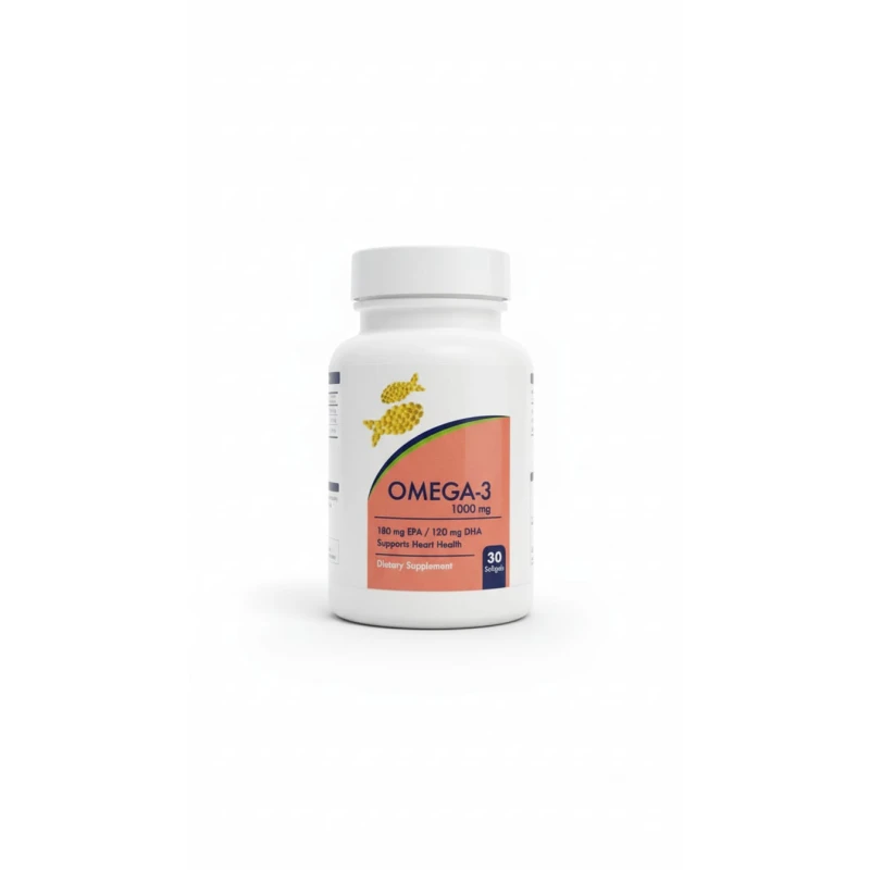 Omega-3 1000mg, 30 Softgel Capsules | Supports Heart & Brain Health with EPA & DHA