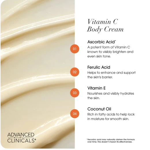 Advanced Clinicals Advanced Lightening Cream – 454g – Brightening Body Cream for Dark Spots, Uneven Tone & Hyperpigmentation – Salon-Size - Advanced clinicals - Image 2