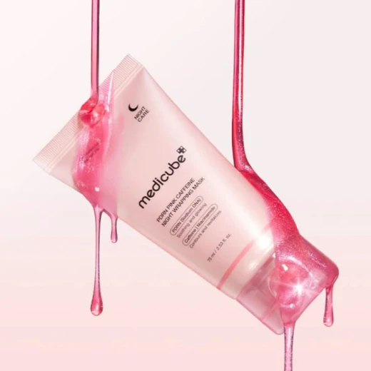 ماسك ليلي Medicube PDRN Pink بالكافيين 75 مل، شد وترميم البشرة، تقليل الانتفاخ، قناع تقشير مغلف للبشرة - ميديكيوب - Image 2