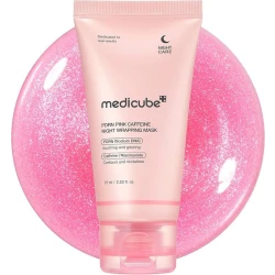 ماسك ليلي Medicube PDRN Pink بالكافيين 75 مل، شد وترميم البشرة، تقليل الانتفاخ، قناع تقشير مغلف للبشرة