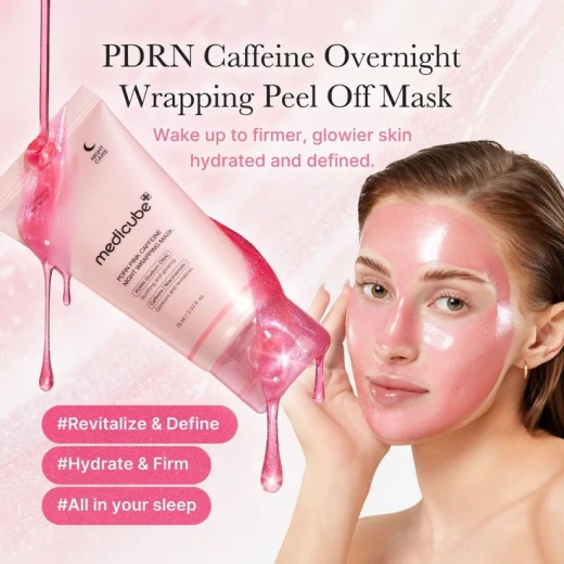ماسك ليلي Medicube PDRN Pink بالكافيين 75 مل، شد وترميم البشرة، تقليل الانتفاخ، قناع تقشير مغلف للبشرة - ميديكيوب - Image 3
