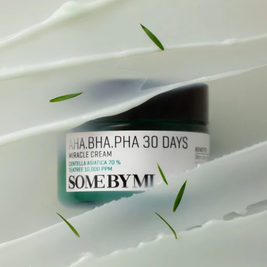 Some By Mi AHA BHA PHA 30 Days Miracle Cream 60g  Exfoliating, Brightening & Soothing Moisturizer with Centella Asiatica, 4-Cica Formula, Niacinamide & Adenosine For Sensitive & Troubled Skin - Some by mi - Image 4