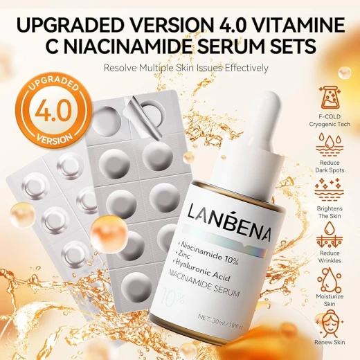 lanbena vitamin c 30 capsule , niacinamide30 ml  set - LANBENA - Image 3