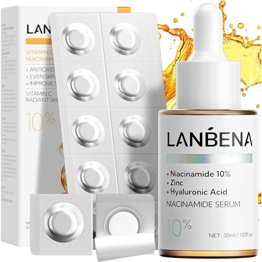 lanbena vitamin c 30 capsule , niacinamide30 ml set lanbena vitamin c 30 capsule , niacinamide30 ml set