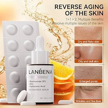 lanbena vitamin c 30 capsule , niacinamide30 ml  set - LANBENA - Image 2