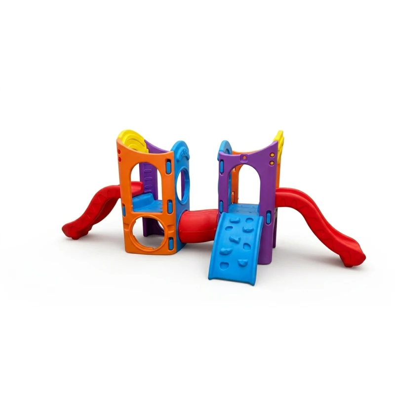 Kids' Multi-Activity Playground Center - Double Slide & Climbing Castle - crowna