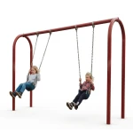 Heavy-Duty Double Metal Swing Set for Parks and Gardens - crowna