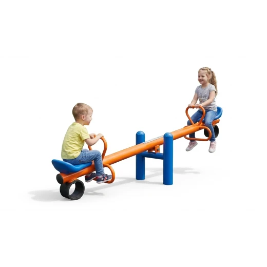 Heavy-Duty Metal Playground Seesaw - Outdoor Teeter-Totter with Safety Seats Heavy-Duty Metal Playground Seesaw - Outdoor Teeter-Totter with Safety Seats