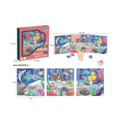 Mermaid puzzle game 18.4 x 1.5 x 18.4 cm, Pink