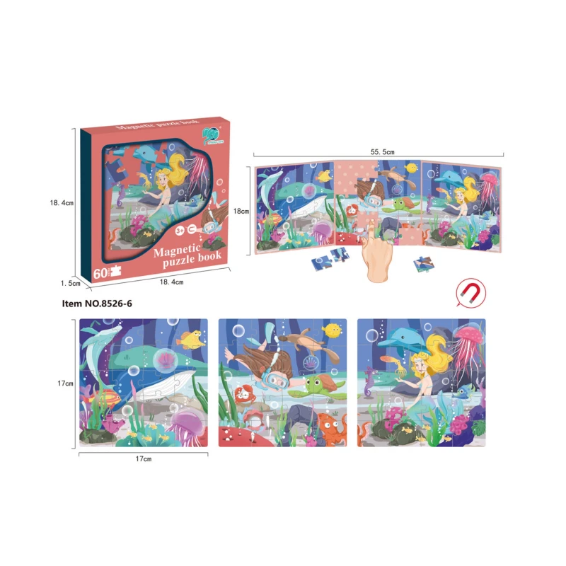 Mermaid puzzle game 18.4 x 1.5 x 18.4 cm, Pink - My Dolly