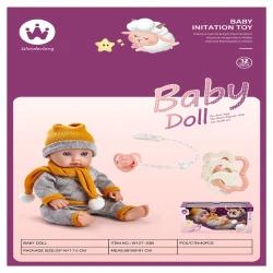 Baby with a hat and a scarf 33 x 16 x 17.5 cm
