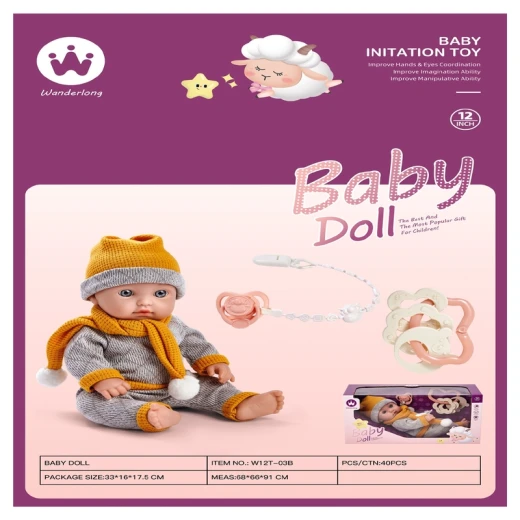 Baby with a hat and a scarf 33 x 16 x 17.5 cm Baby with a hat and a scarf 33 x 16 x 17.5 cm