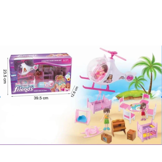 Friends Helicopter Toy with Doll Furniture Set: Air and Ground Adventures Friends Helicopter Toy with Doll Furniture Set: Air and Ground Adventures