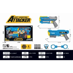 Soft Shooting Attacker Blaster Set with Two Guns, 12 Ultra Darts & Target - Blasting Expert Kids Toy