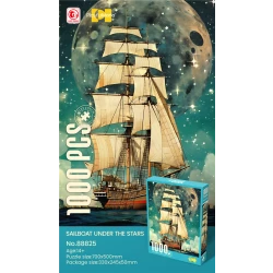 PlayfulMario Sailboat Under The Stars Jigsaw Puzzle (NO. 88825) - 1000 Pieces, 70x50Centimeter - Silky Touch Finish, Ages 14+