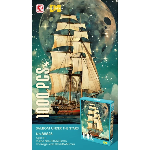 PlayfulMario Sailboat Under The Stars Jigsaw Puzzle (NO. 88825) - 1000 Pieces, 70x50Centimeter - Silky Touch Finish, Ages 14+ - My Dolly - Image 2