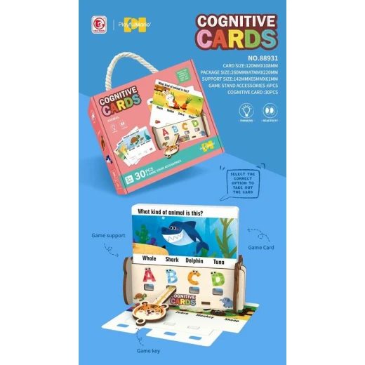 بطاقات Cognitive Cards الحيوانات (NO. 88931) - 30 قطعة - تطوير التفكير ورد الفعل - مناسبة 3 سنوات فما فوق - PlayfulMario - ماي دولي - Image 2
