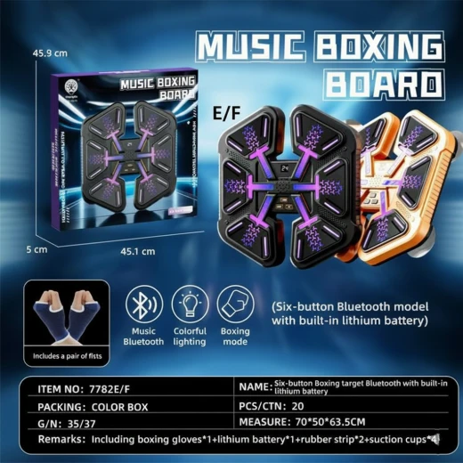 Music Boxing Board Electronic Target (6-Button) with Bluetooth & LED Lights - Interactive Fitness Training Device - My Dolly - Image 2