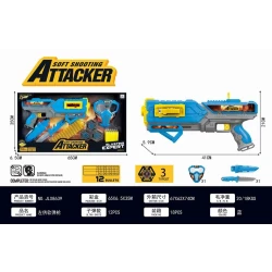 Soft Shooting Attacker Blaster Set with 12 Ultra Darts, Mask, 3 Targets & Knife Toy - Blasting Expert