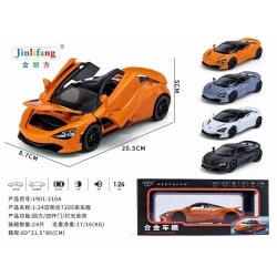 1:24 Scale Die-Cast McLaren 720S Street Model with Butterfly Doors, Pull Back Power, Sound & Light