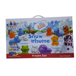 Snow @ Home Frozen Zoo Set - Moldable, Reusable Soft Snow with Animal Molds