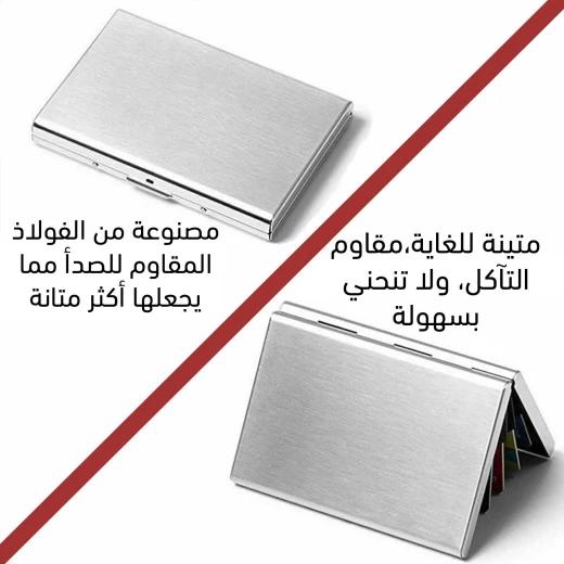 Leather Business Card Holder 6 Slot Credit Card Case Organizer Protection - Eastnights - Image 4