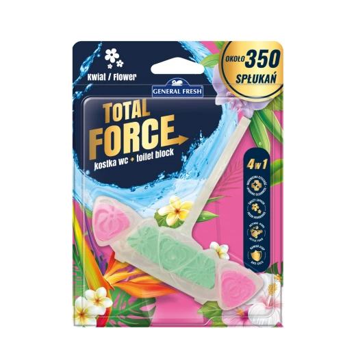 Total Force Toilet Rim Block 3 in 1 Hygiene Cleanliness foaming Intense Flower 40g Total Force Toilet Rim Block 3 in 1 Hygiene Cleanliness foaming Intense Flower 40g