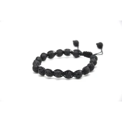 Tuleen Accesorios Volcanic Stone Macrame Bracelet for Men, Handmade