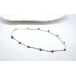 Cherry beaded choker, handmade seed bead necklace, cute necklace gift, summer jewelry, trendy choker for women - Tuleen Accesorios