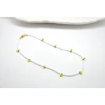 Lemon beaded choker, handmade beaded necklace, summer jewelry, cute girls gift - Tuleen Accesorios