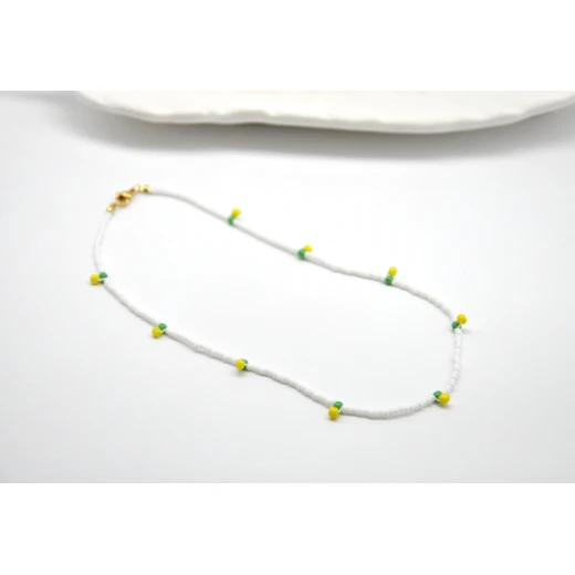 Lemon beaded choker, handmade beaded necklace, summer jewelry, cute girls gift Lemon beaded choker, handmade beaded necklace, summer jewelry, cute girls gift