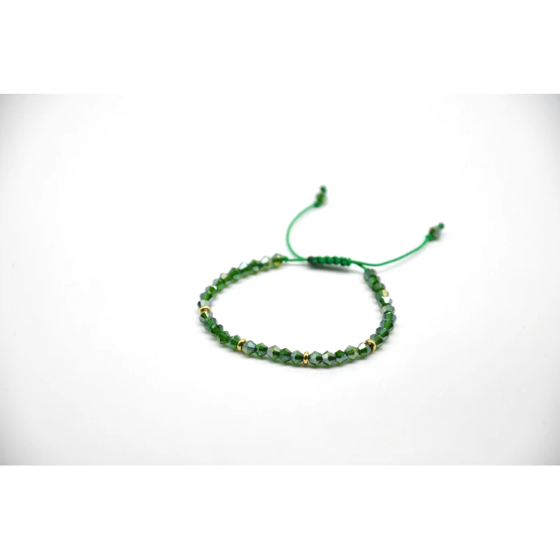 Tuleen Accesorios Handmade Crystal Bracelet – Sparkling Beaded Design – Adjustable Sliding Knot – Elegant & Lightweight Handcrafted Jewelry - Tuleen Accesorios