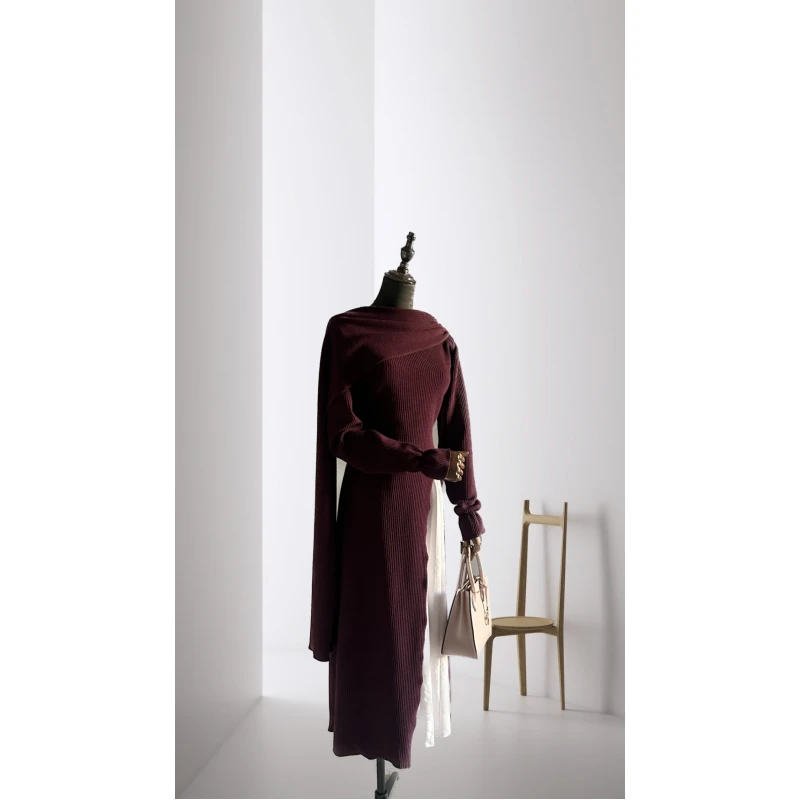 Neat Design Shawl Dress - Neat