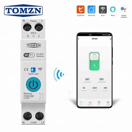 Tomzn Wifi Smart Circuit Breaker With Metering 1P 63A - Tomzn - Image 2