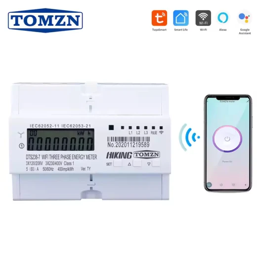 Tomzn 3 Phase DIN Rail KWH Watt Hour Energy Meter 3*220V 380V 400V 50Hz 60Hz with RS485 MODBUS-RUT - Tomzn - Image 3