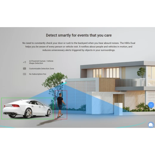 EZVIZ H80x 4K Outdoor Wifi Surveillance Camera Dual Lens Auto Tracking Night Vision ColorFULL Under Ultra Low Light Person Vehicle Detection AI Bidirectional Audio - Ezviz - Image 6