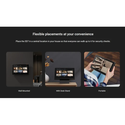 EZVIZ Wireless Monitor Touch Screen with Ringtone, Central Control Screen, Works with Up to 30 Cameras/Doorbells, Wire free 7-Inch Colour Touchable Display, Live View Playback, 2-Way Talk (SD7) - Ezviz - Image 3