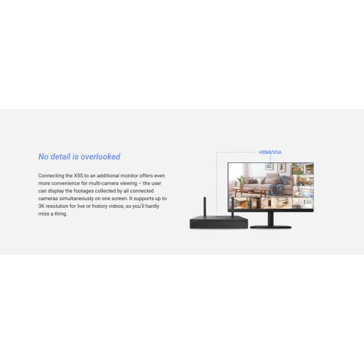 Ezviz X5S Wireless NVR, 8 Wi-Fi Camera Support, 3K Recording, HDMI & VGA Outputs, H.265 Efficient Storage - Ezviz - Image 3